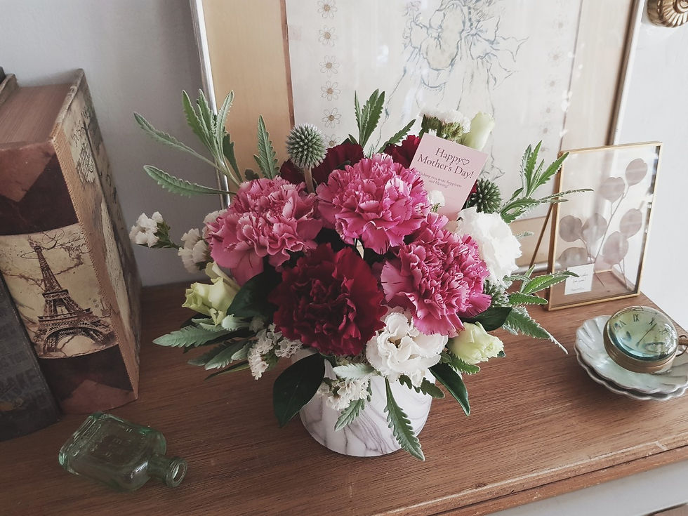縮圖：野莓紅。康乃馨鮮花盆花