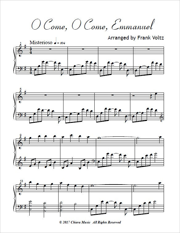 Thumbnail: O Come, O Come, Emmanuel - PDF