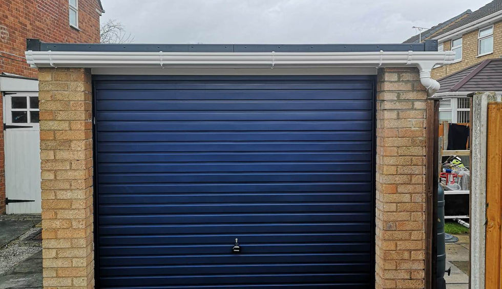 steel blue up and over garage door