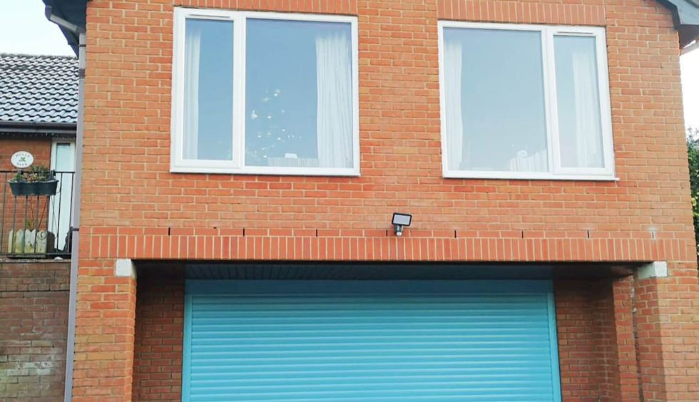 duck egg blue roller garage door