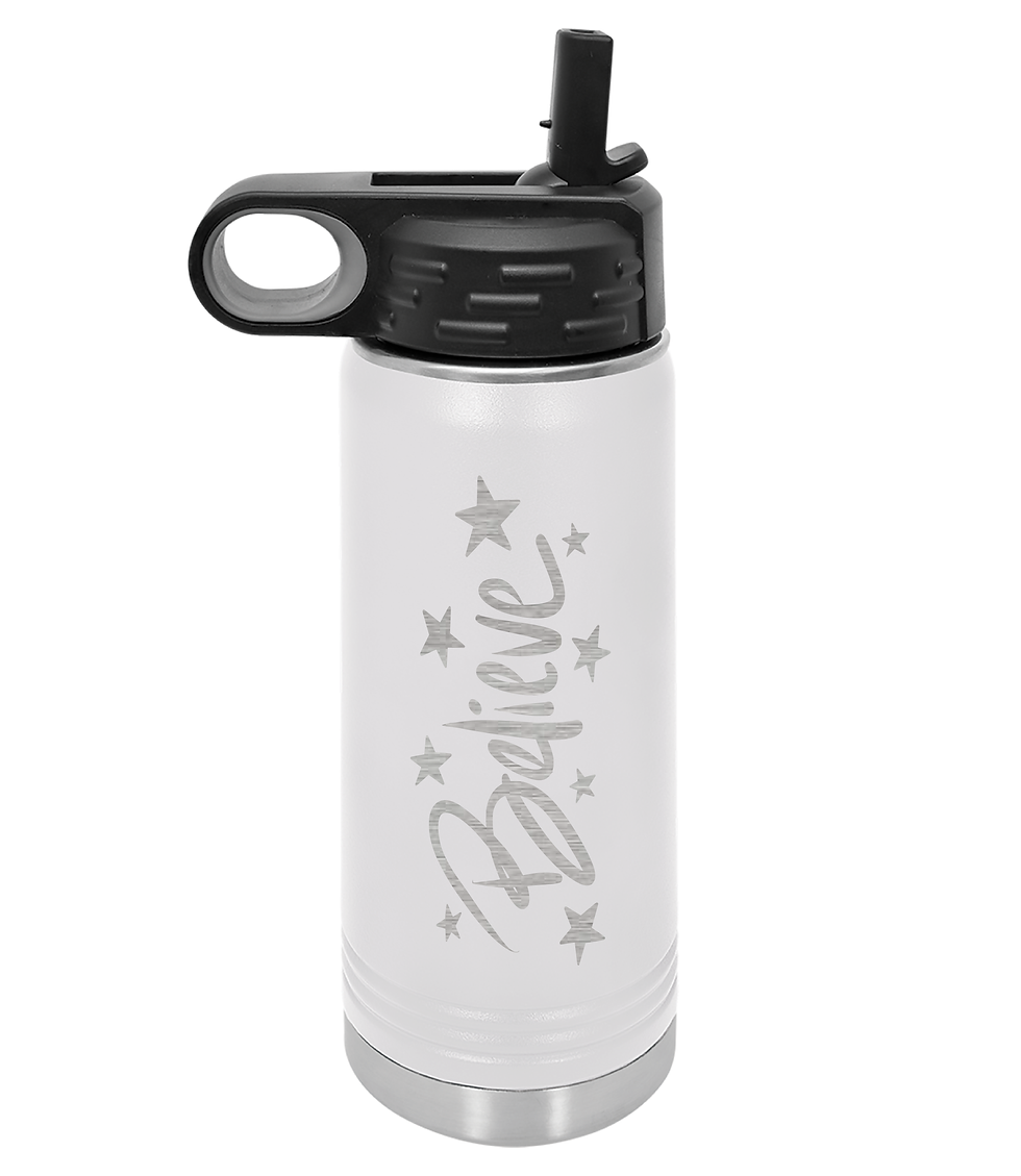 Thumbnail: 20oz. Laser Engraved Stainless Steel Bottle w/Straw