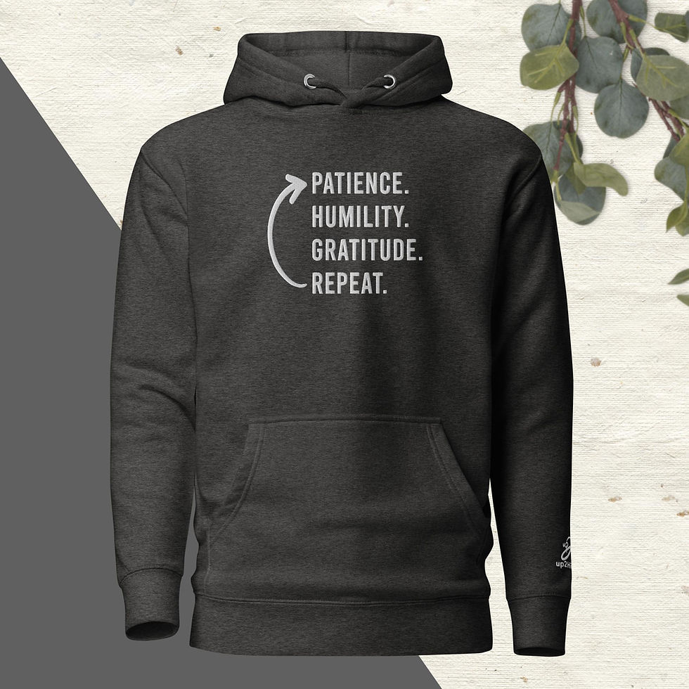 Thumbnail: "Patience. Humility. Gratitude. Repeat." Unisex Hoodie