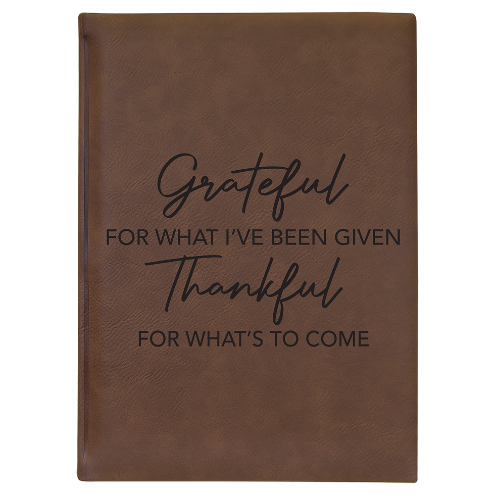 Thumbnail: "Grateful Thankful" Leatherette Journal w/ Lined Paper