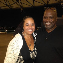 Post performance pic with Jazz In Pink's lovely and talented Keyboardist Gail Jhonson  after playing