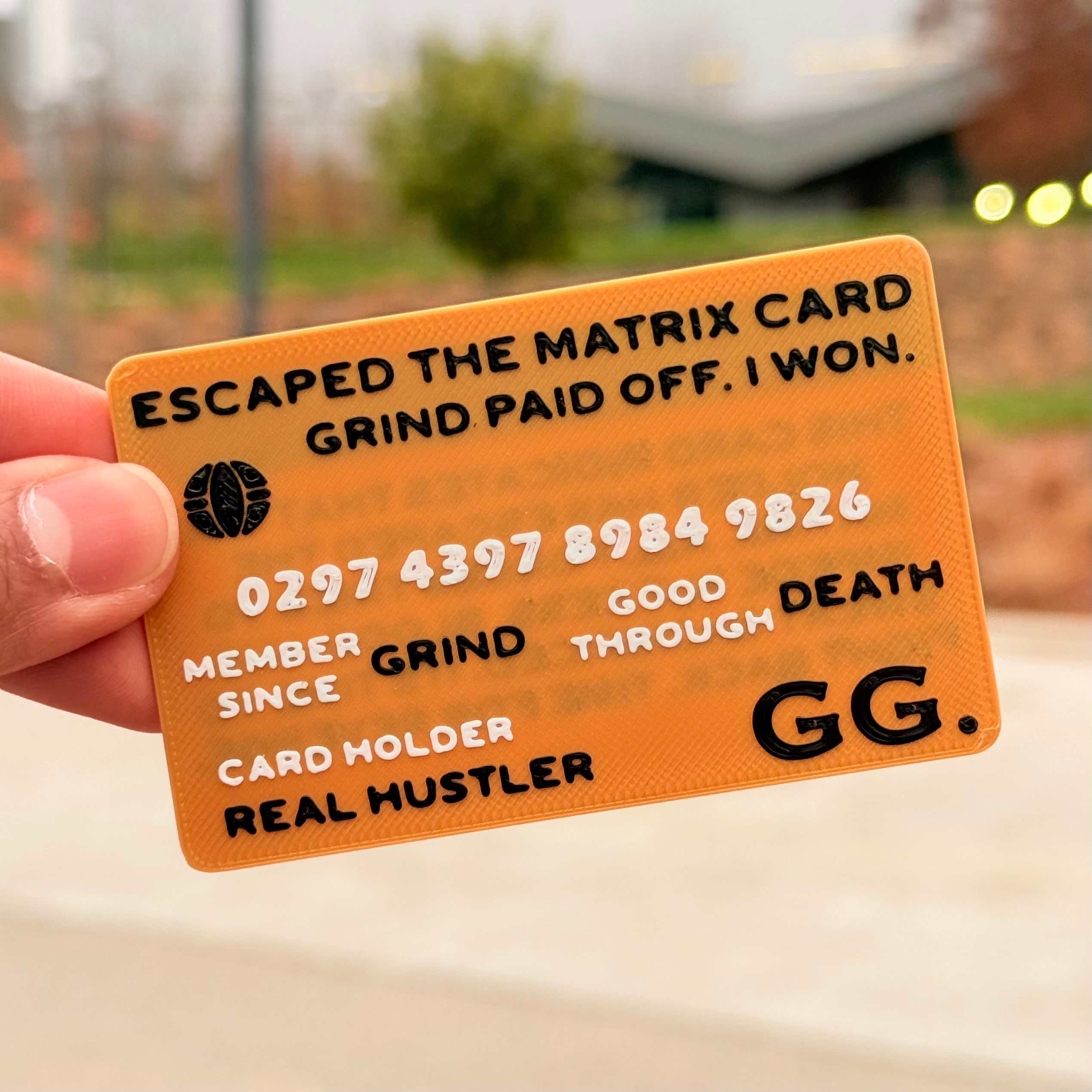 Escaped The Matrix Card (Custom Name) (3 Pack) with Textured Text