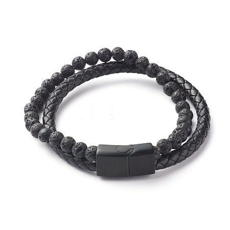 Lava Stone Multi-strand Beaded Bracelet