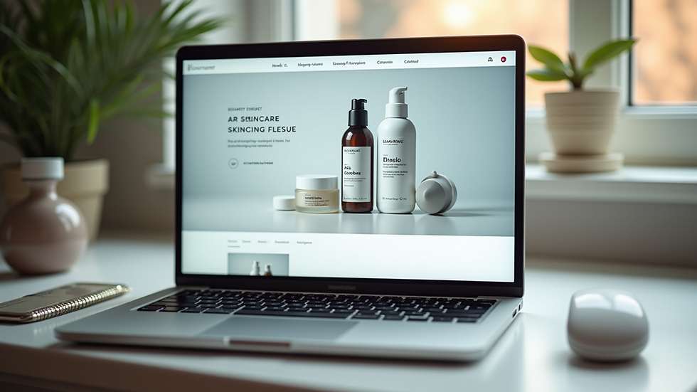 Eye-level view of a laptop screen showing a skincare forum