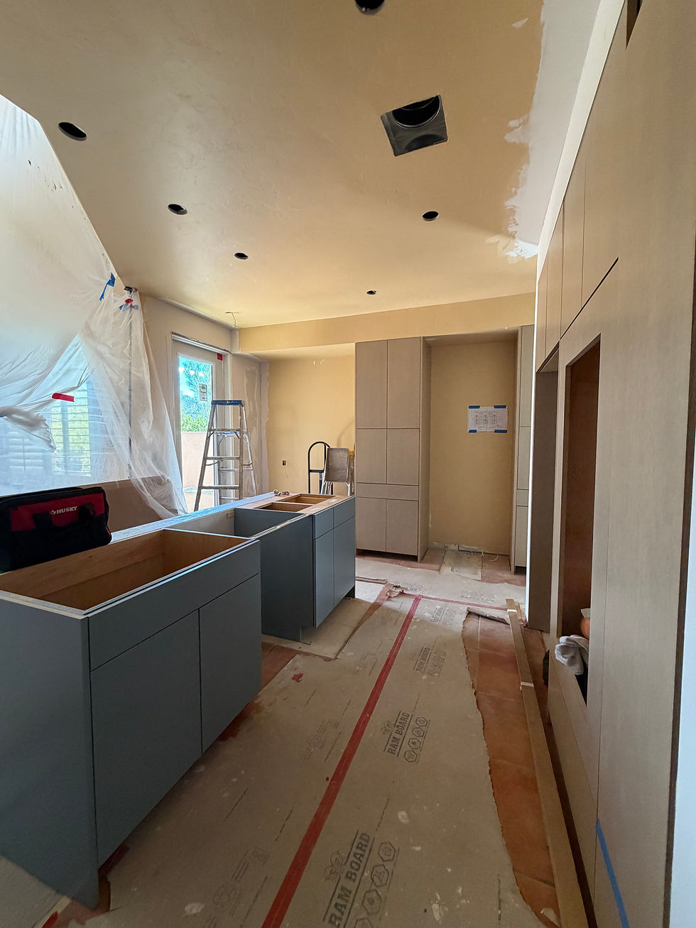 pantry wall view under construction