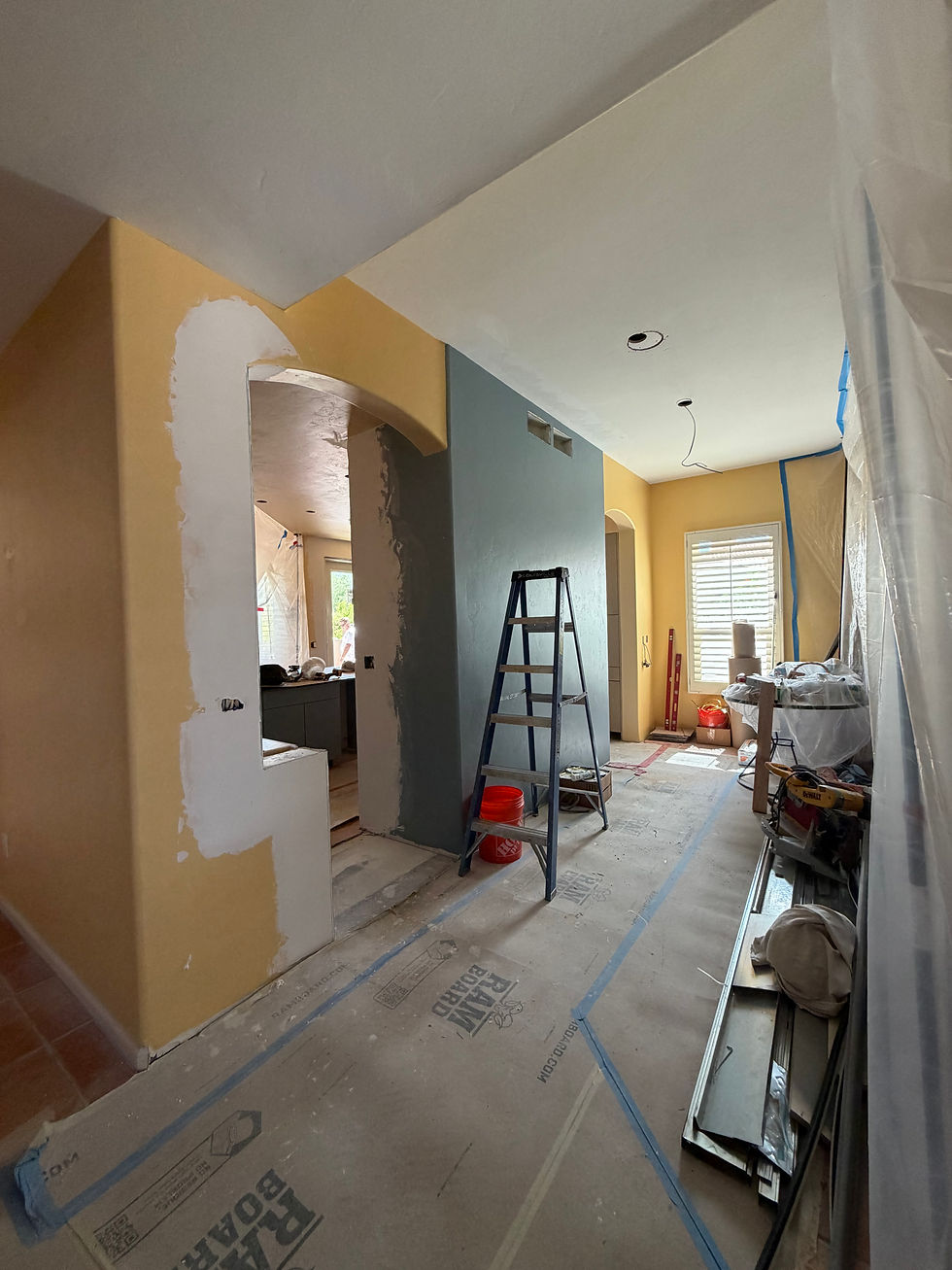 view of new wall opening from home main entry