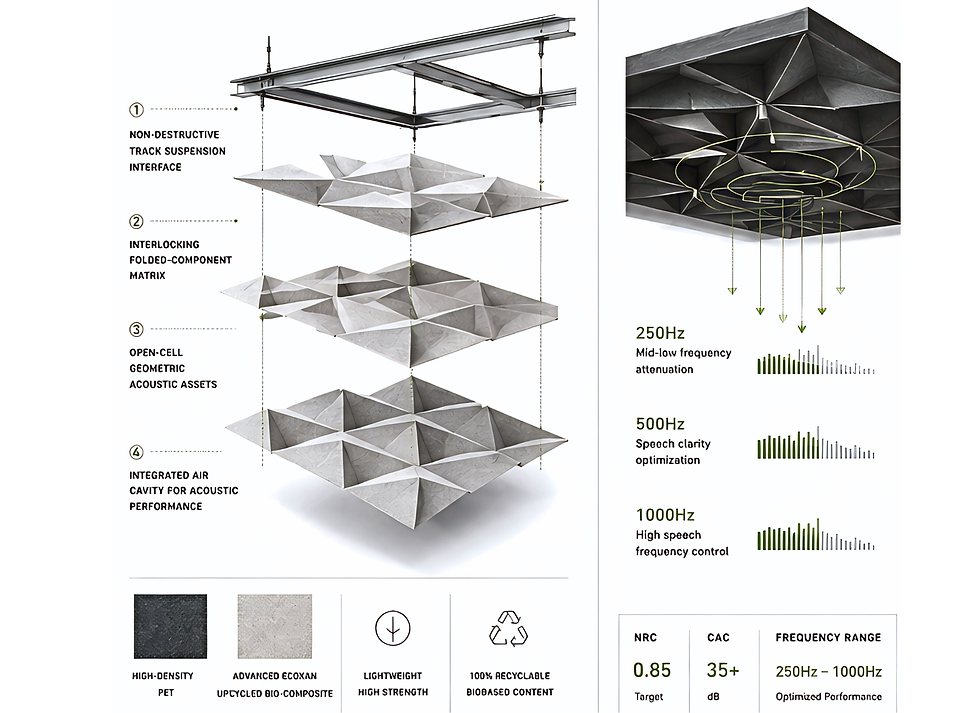 ATR Cloud PET Modular acoustic ceiling grid