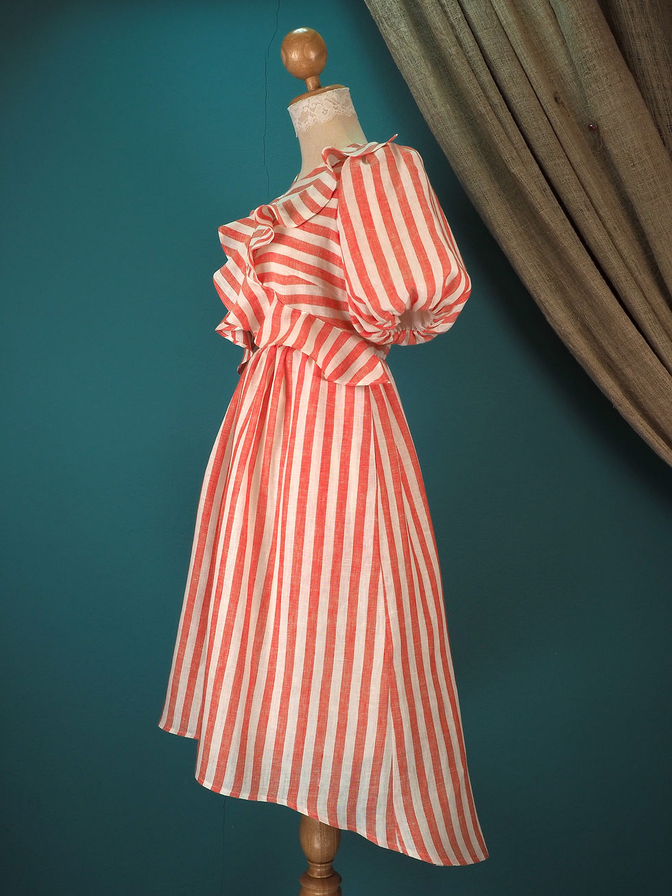 Thumbnail: High Waist Striped Dress Papaya