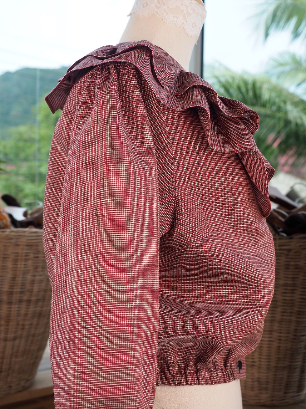 Thumbnail: Lightweight Jacket with Buttons Cherry Cage