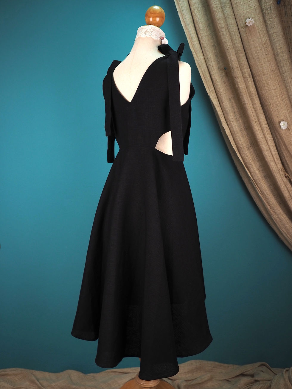 ภาพขนาดย่อ: Black Sundress With Sun Skirt