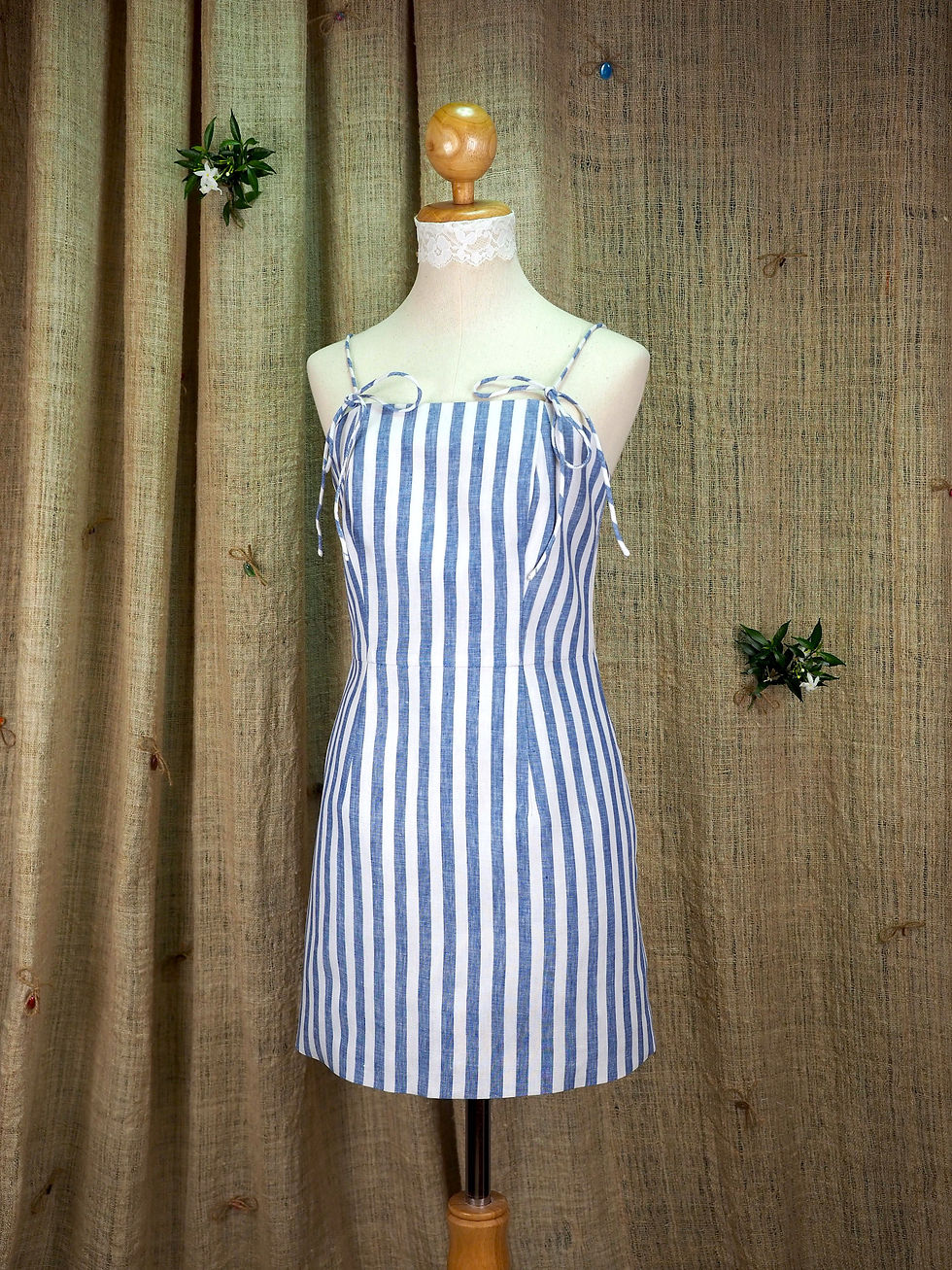 Thumbnail: Stripped Straight-Leg Mini Dress