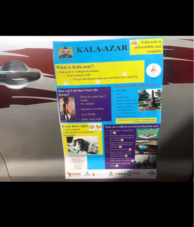 Pictured: Kala-azar informational posted on the side of a ACCIH truck