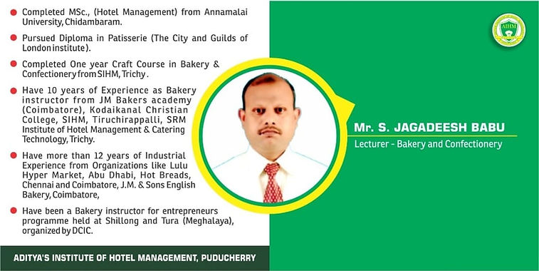 Aditya's institute of hotel management Faculties