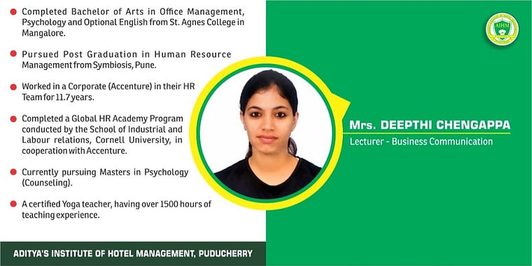 Aditya's institute of hotel management Faculties