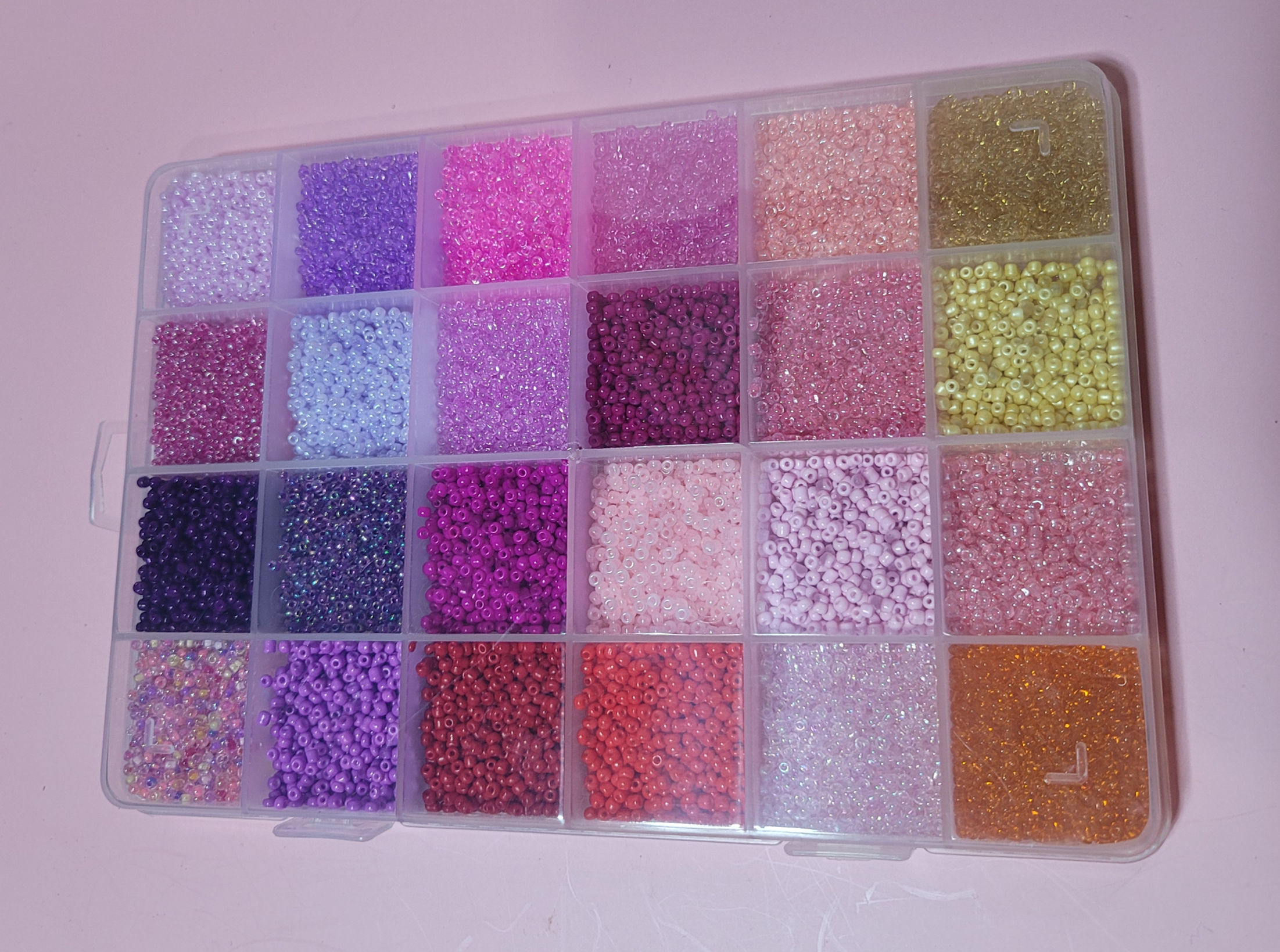 2mm Seed Beads Set – 24 Colors in Storage Case
