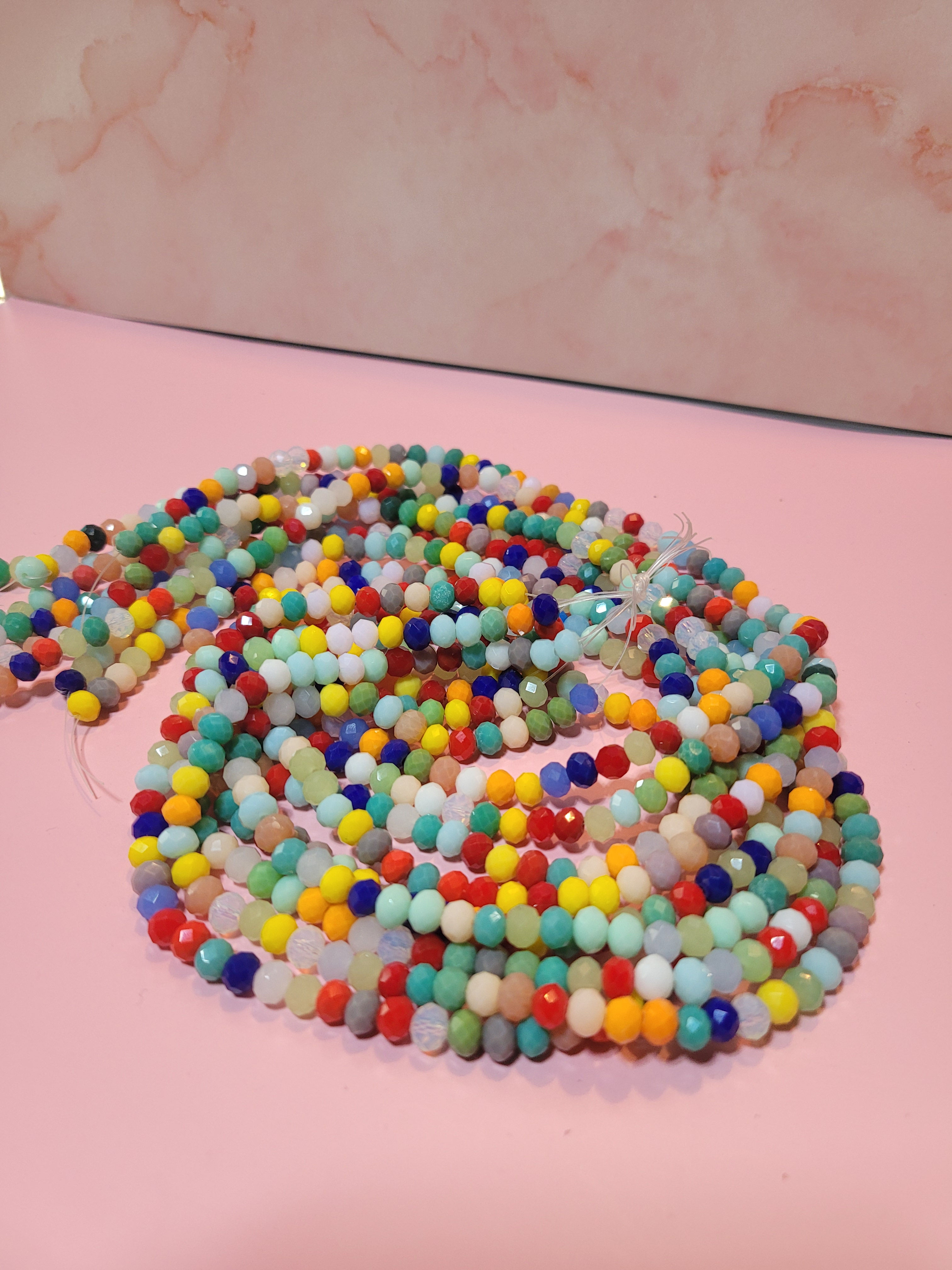 Mixed Color Faceted Glass Bead Strands – Jewelry Making & DIY Craft Beads