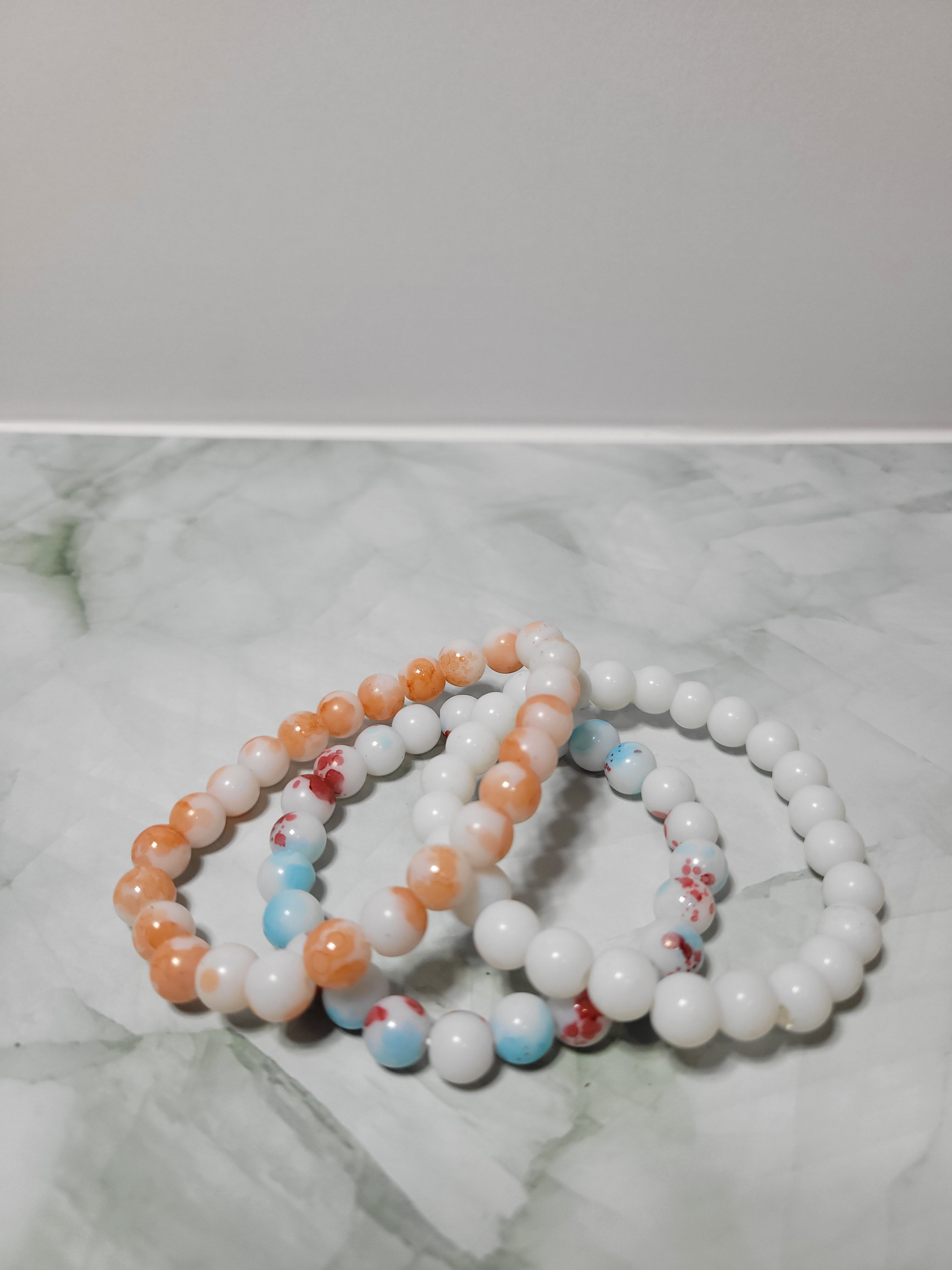 Lot of Three Glass Beaded Bracelets