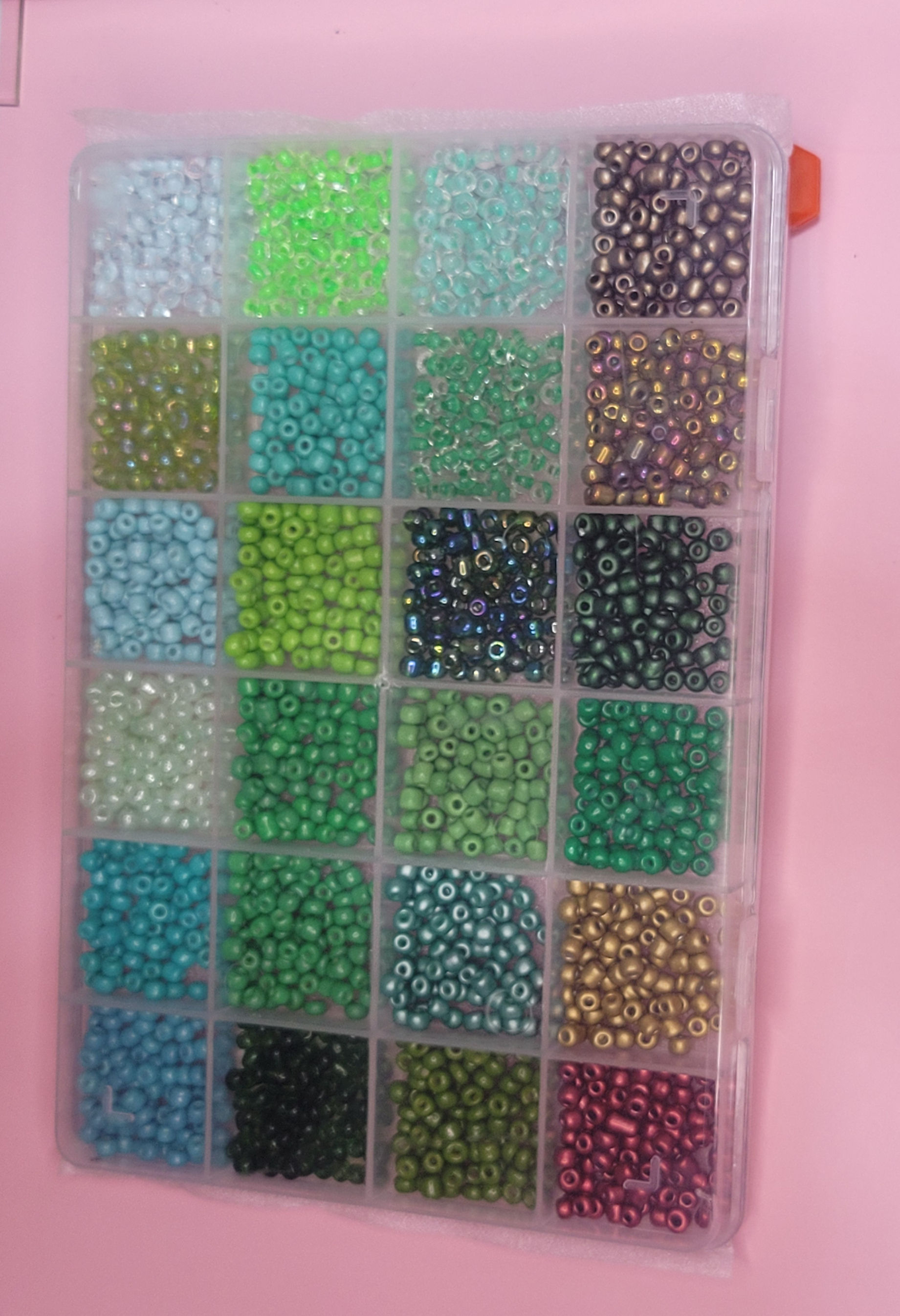 6/0 Earth Tone Glass Seed Bead Organizer Set – Green & Metallic Jewelry Making
