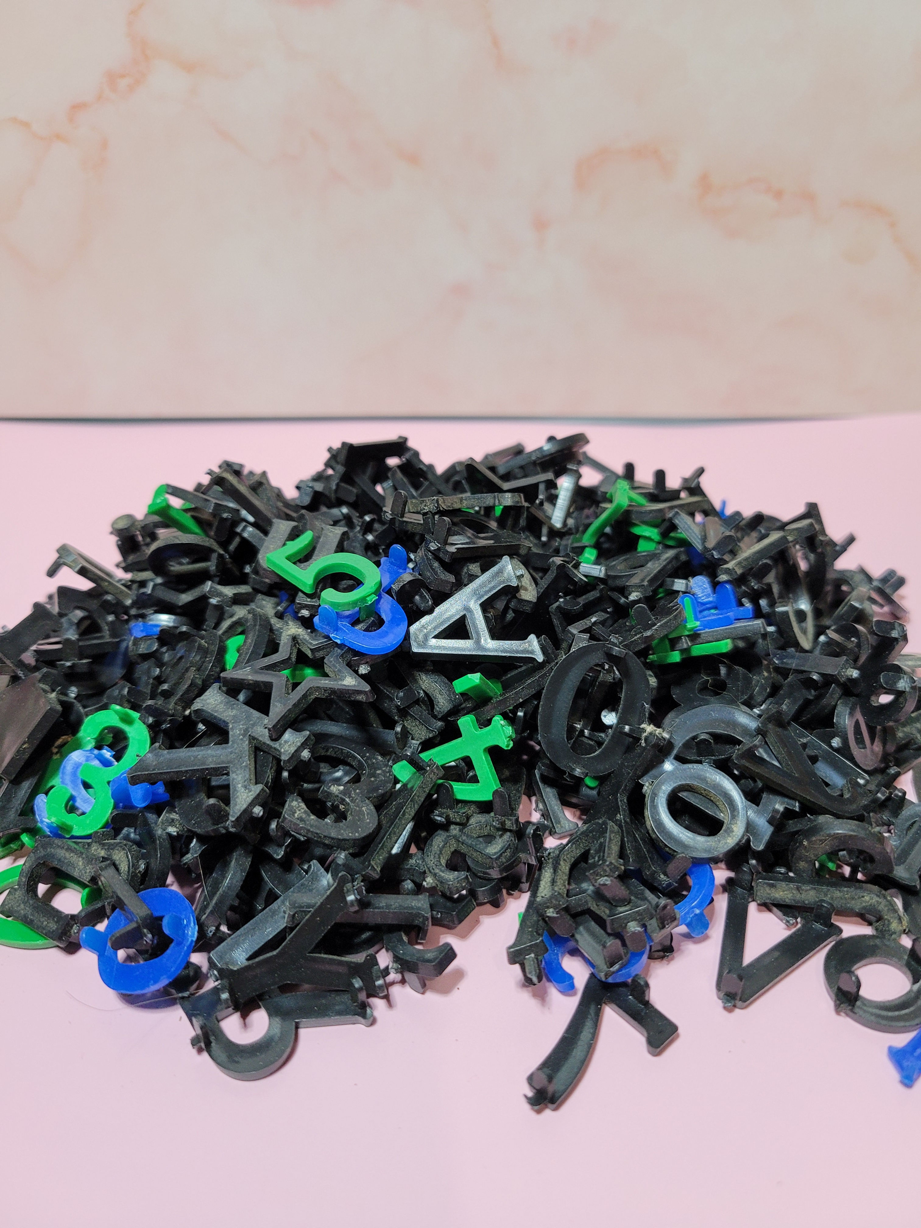 Vintage Plastic Sign Letters Numbers Mixed Lot