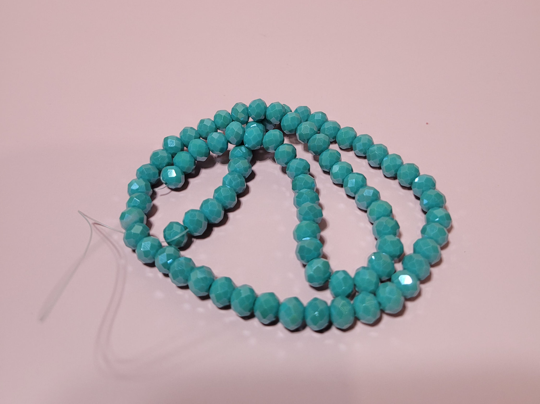 Sea foam Green Faceted Crystal Bead Strand 15.5 Inch