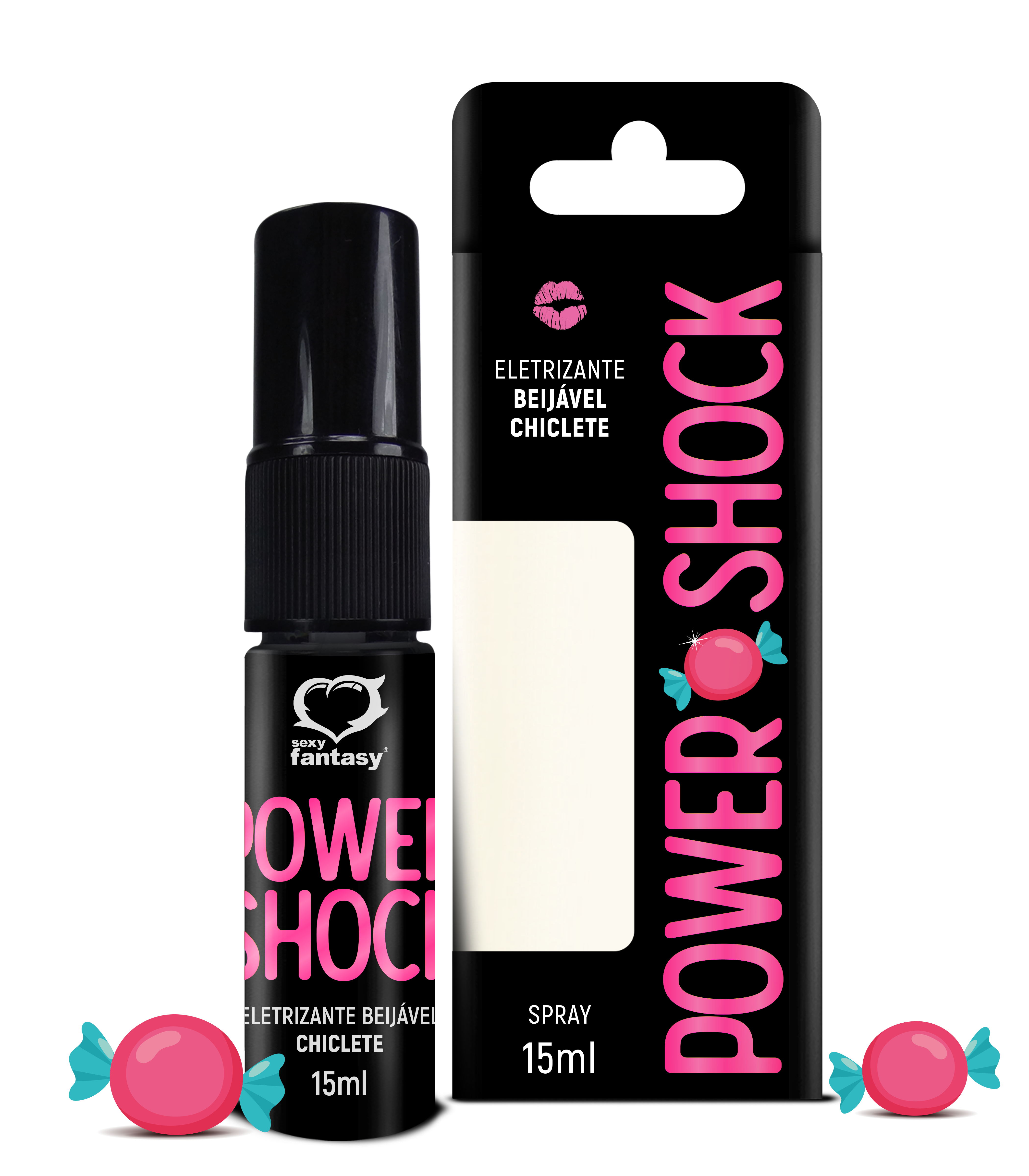 Gel Power Shock Beijável 15 ml - Chiclete