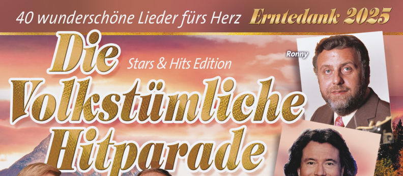 Cover of the compilation “Die volkstümliche Hitparade – Erntedank 2025” featuring Art Garfunkel Jr.