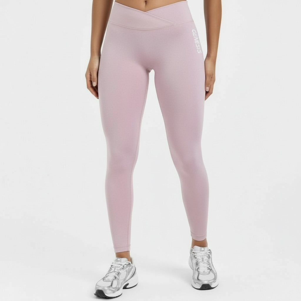 Crossover Gym Leggings Pearl Pink