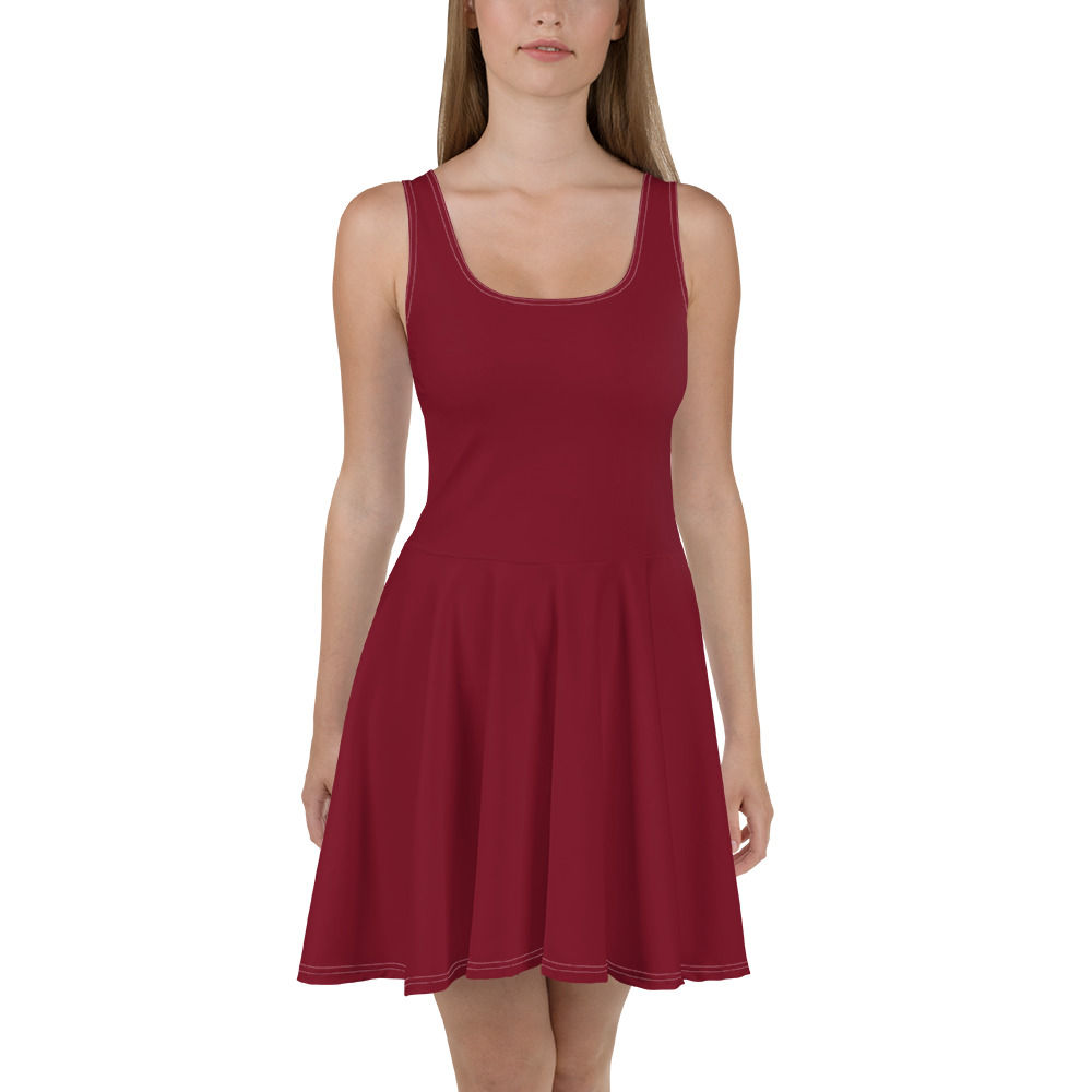 Deep Red Skater Dress 