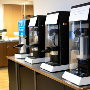 The changing role of coffee stations in modern office interiors.