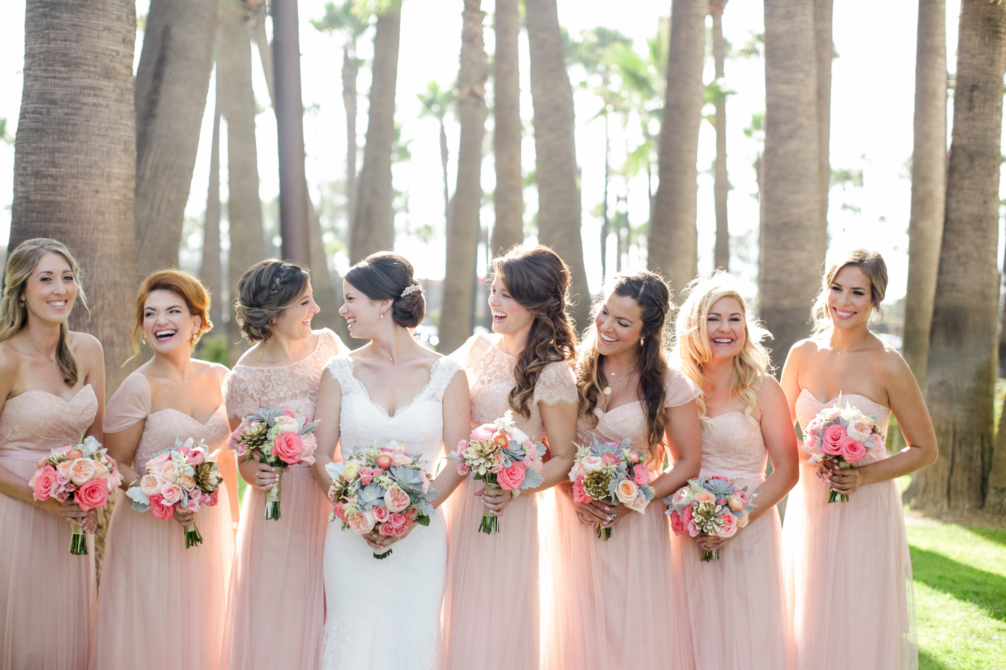 San Diego Ca Wedding Hair And Makeup On Location Large Bridal Party