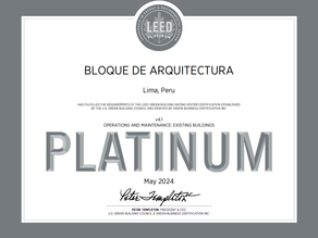 Primer Edificio Universitario del Perú, en obtenerla Certificación LEED v4.1 O+M Nivel Platino.