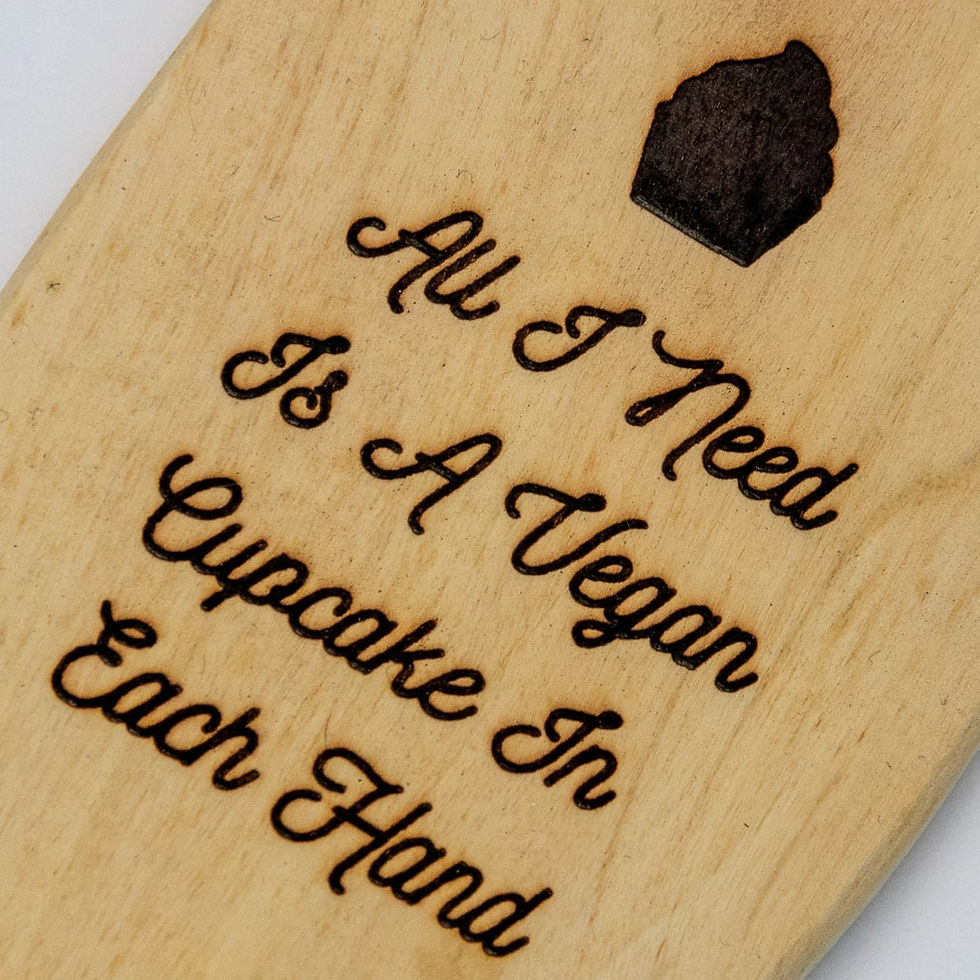 Thumbnail: Vegan wooden spatula Vegan Cupcake spoon engraved personalised handmade