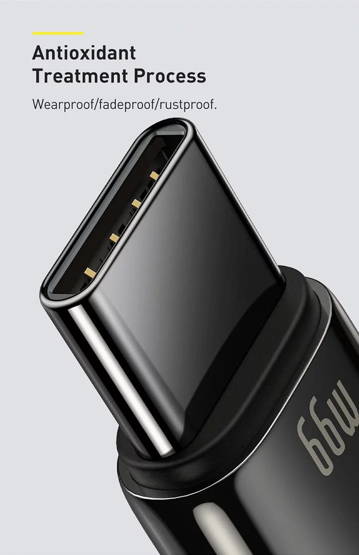 الصورة المصغرة: Baseus شاحن تايب-سي سريع أسود كامل 66 واط