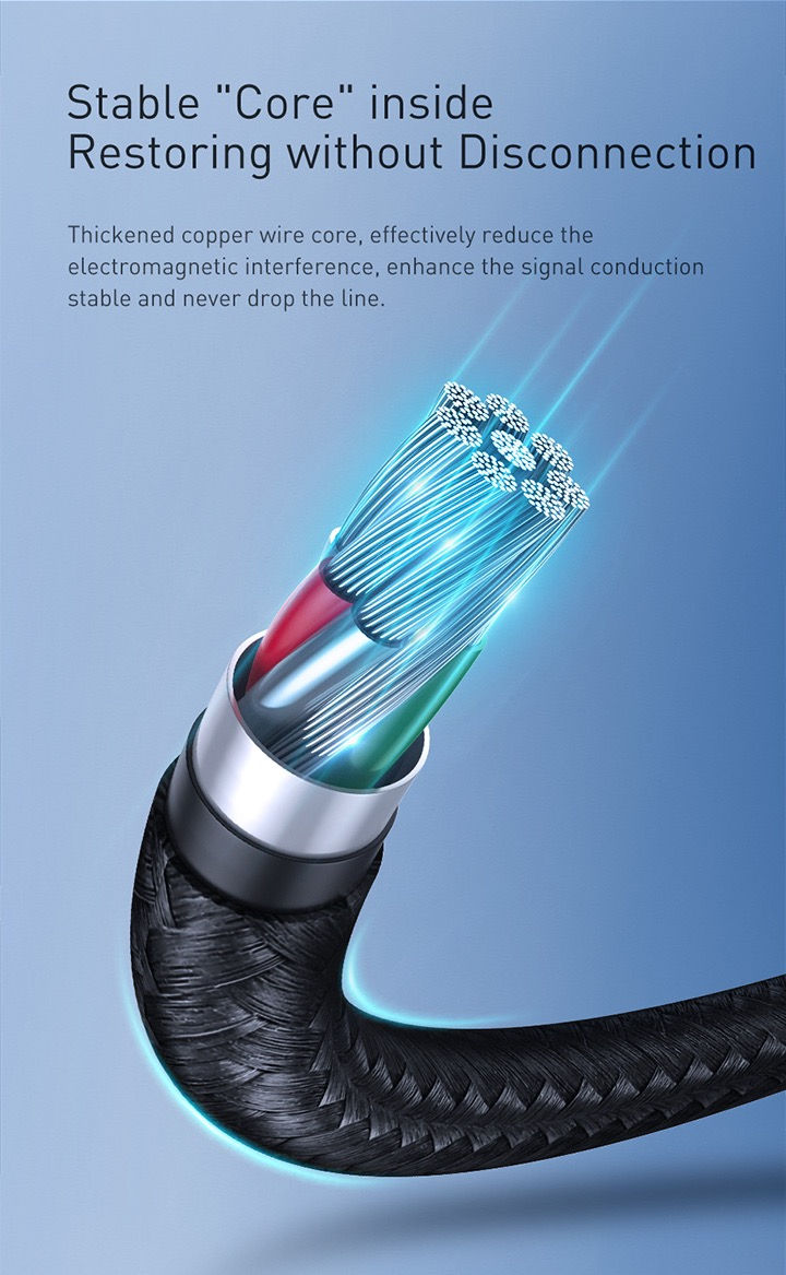 الصورة المصغرة: Baseus شاحن USB3.0 ذكر الى USB3.0 ذكر  1 متر أسود 2 أمبير