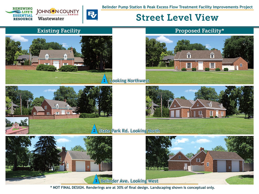 Belinder Pump Station - Street Level Views of facility before and after.