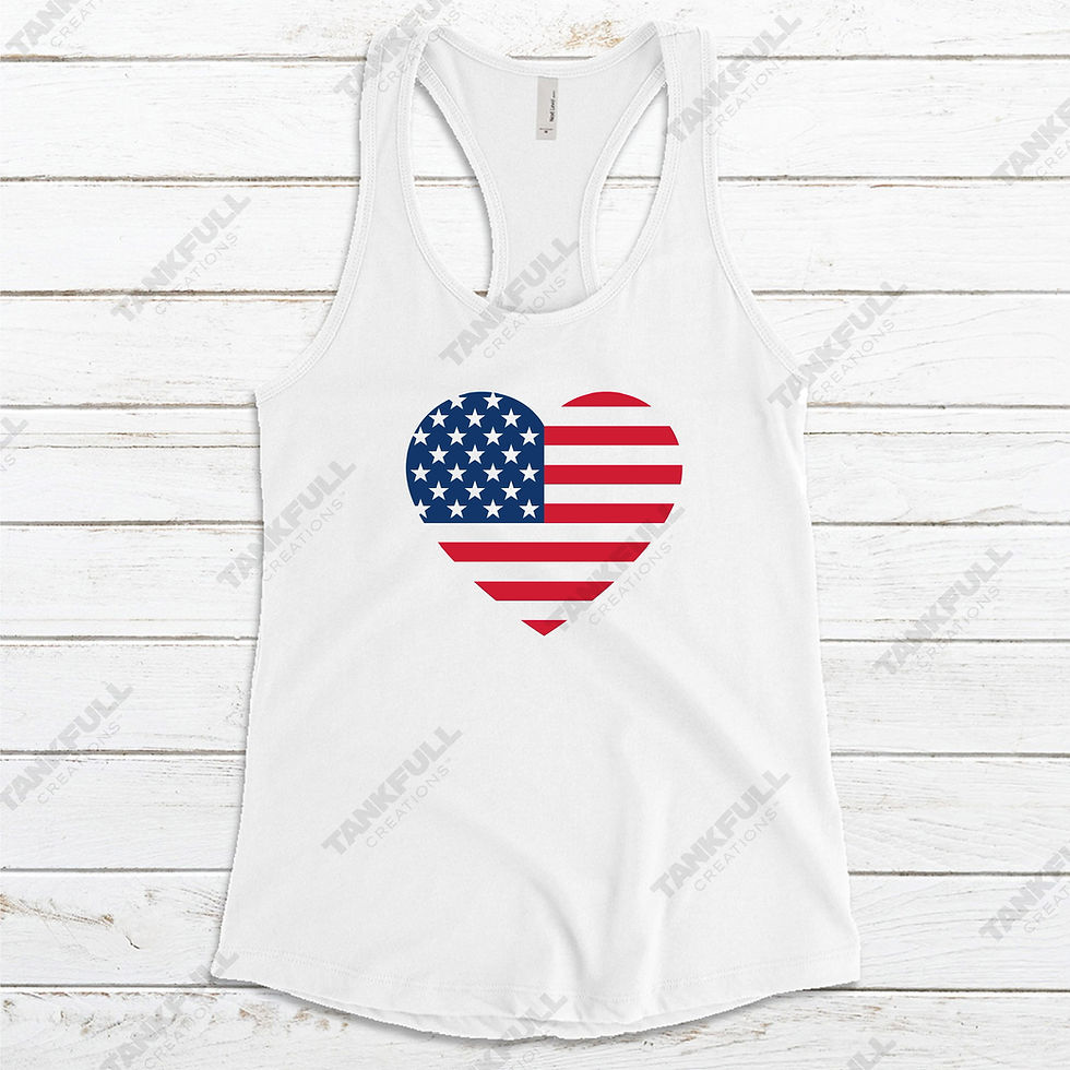 Thumbnail: USA Flag Inspired Heart Womens Racerback Tank