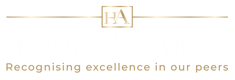Heoroes Awards white and gold logo