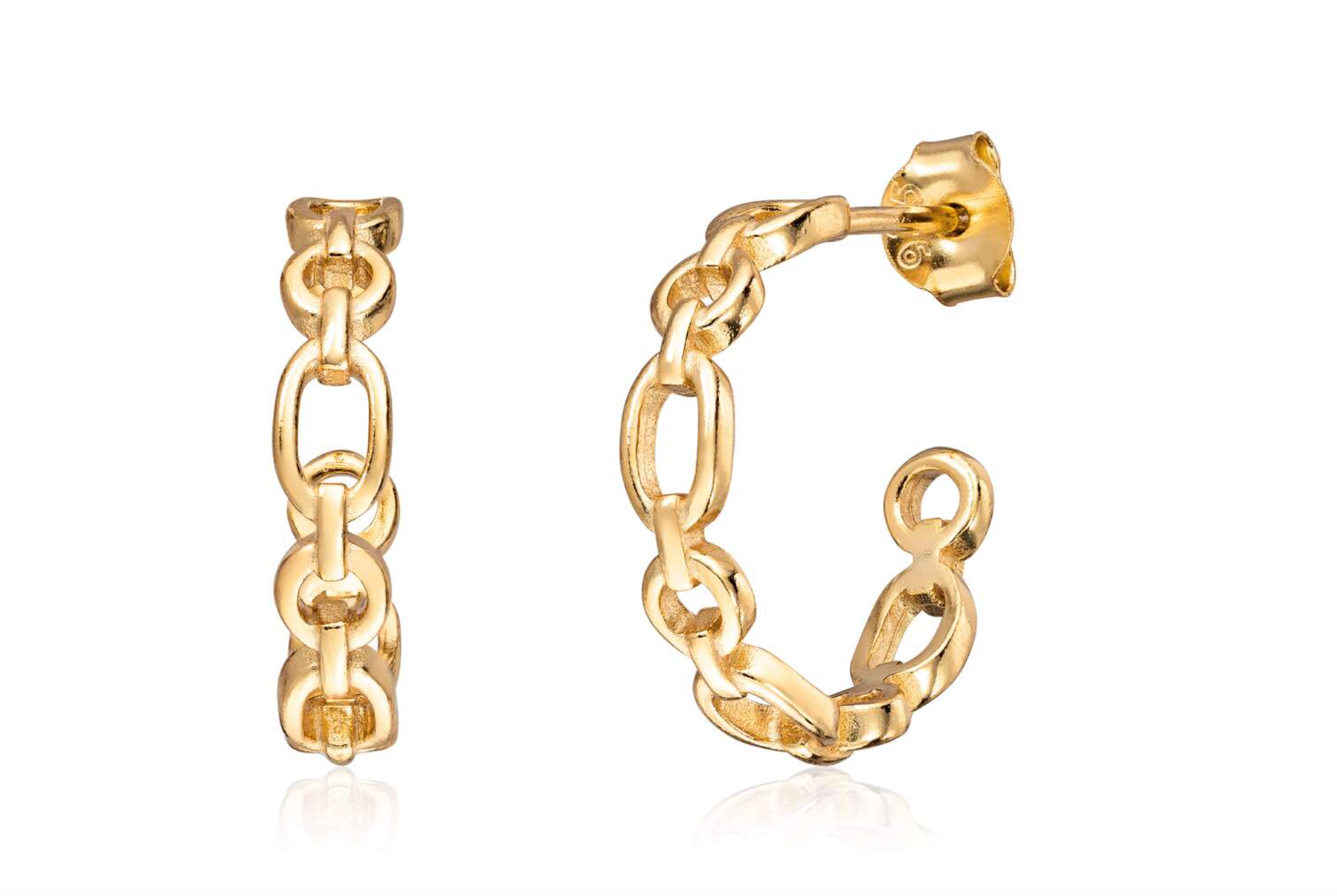 Øreringer i forgylt sølv