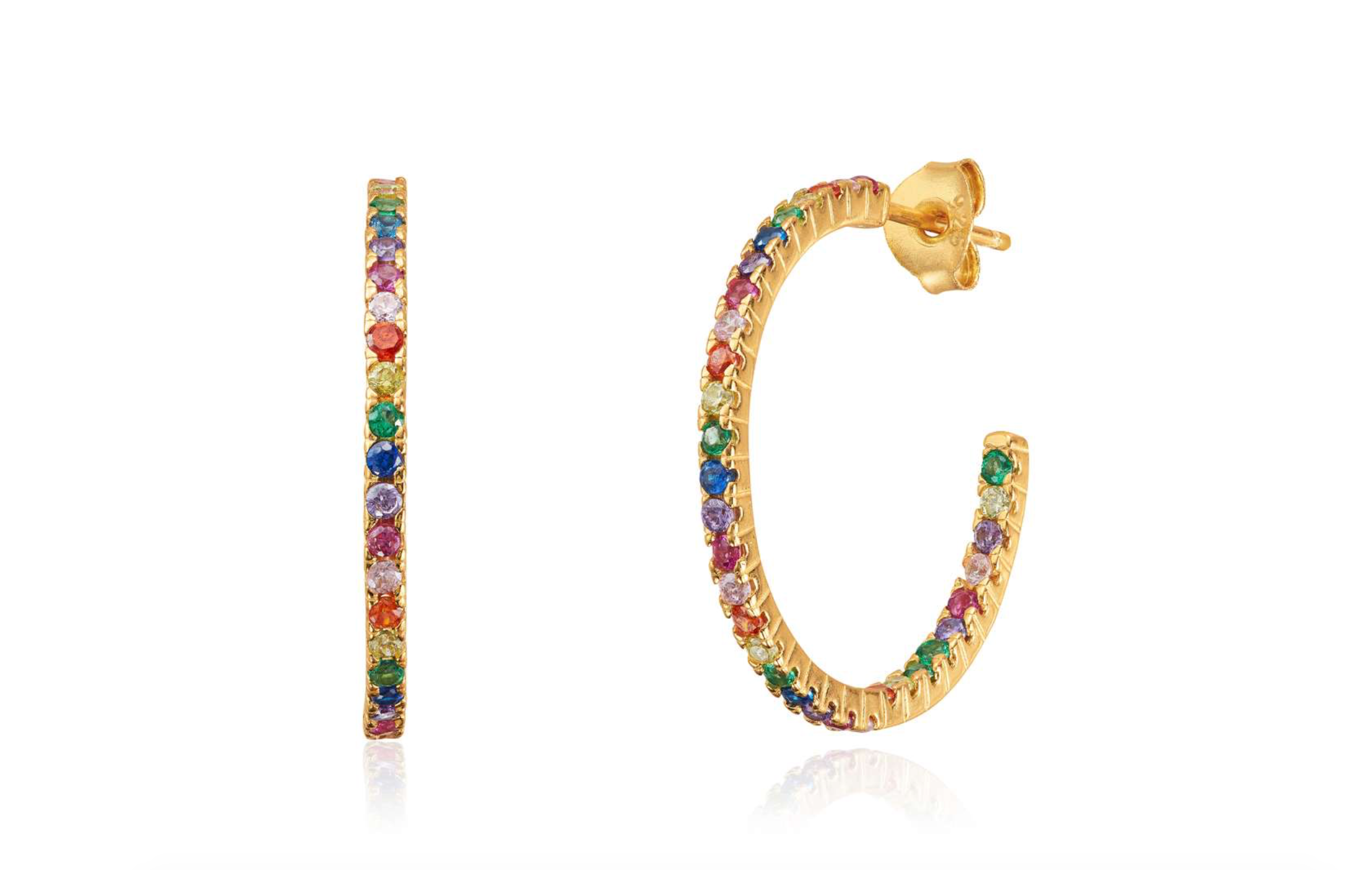 MULTI Øreringer forgylt sølv