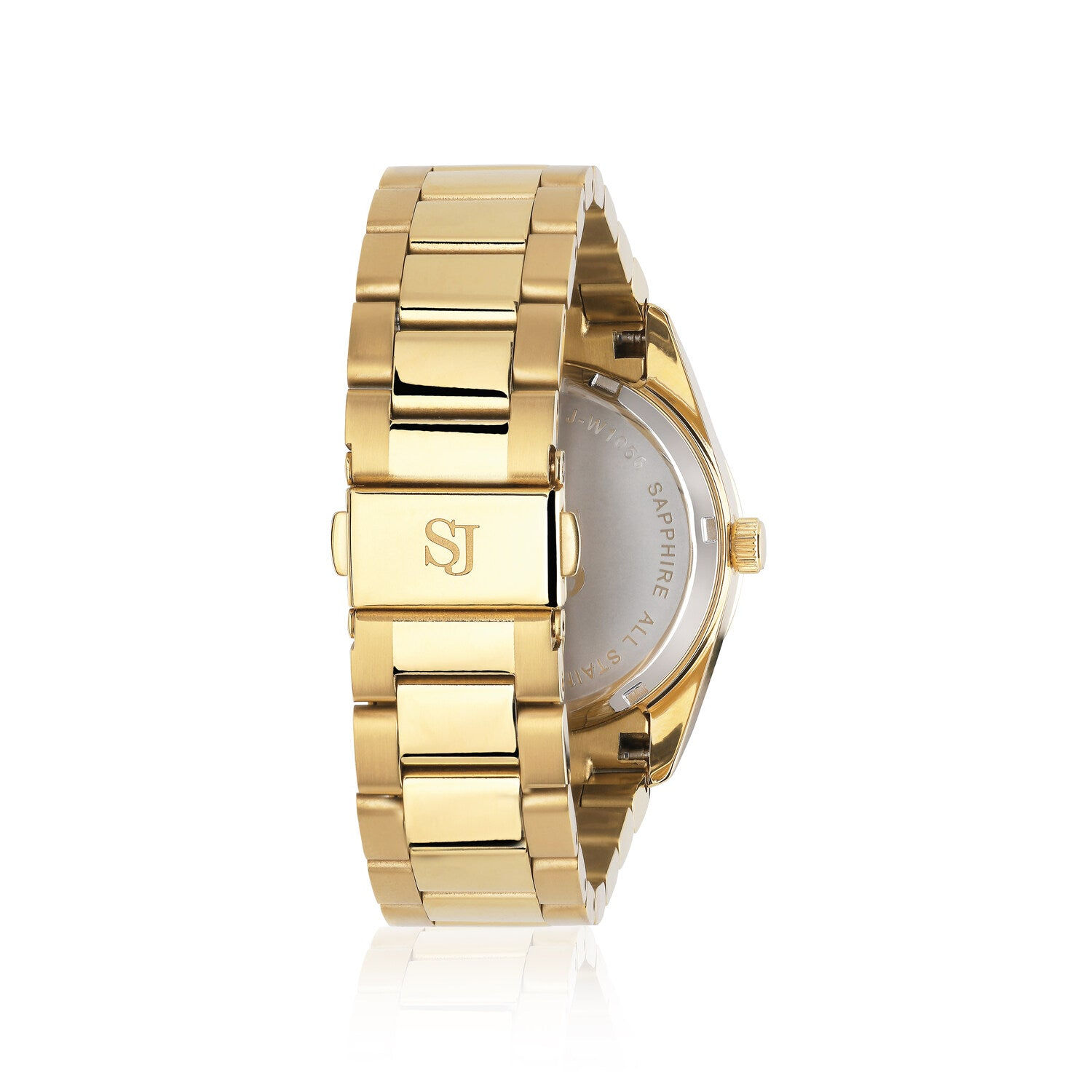 Watch Electra in Gold Plated Stainless Steel with Silver Sunray Dial & White CZ