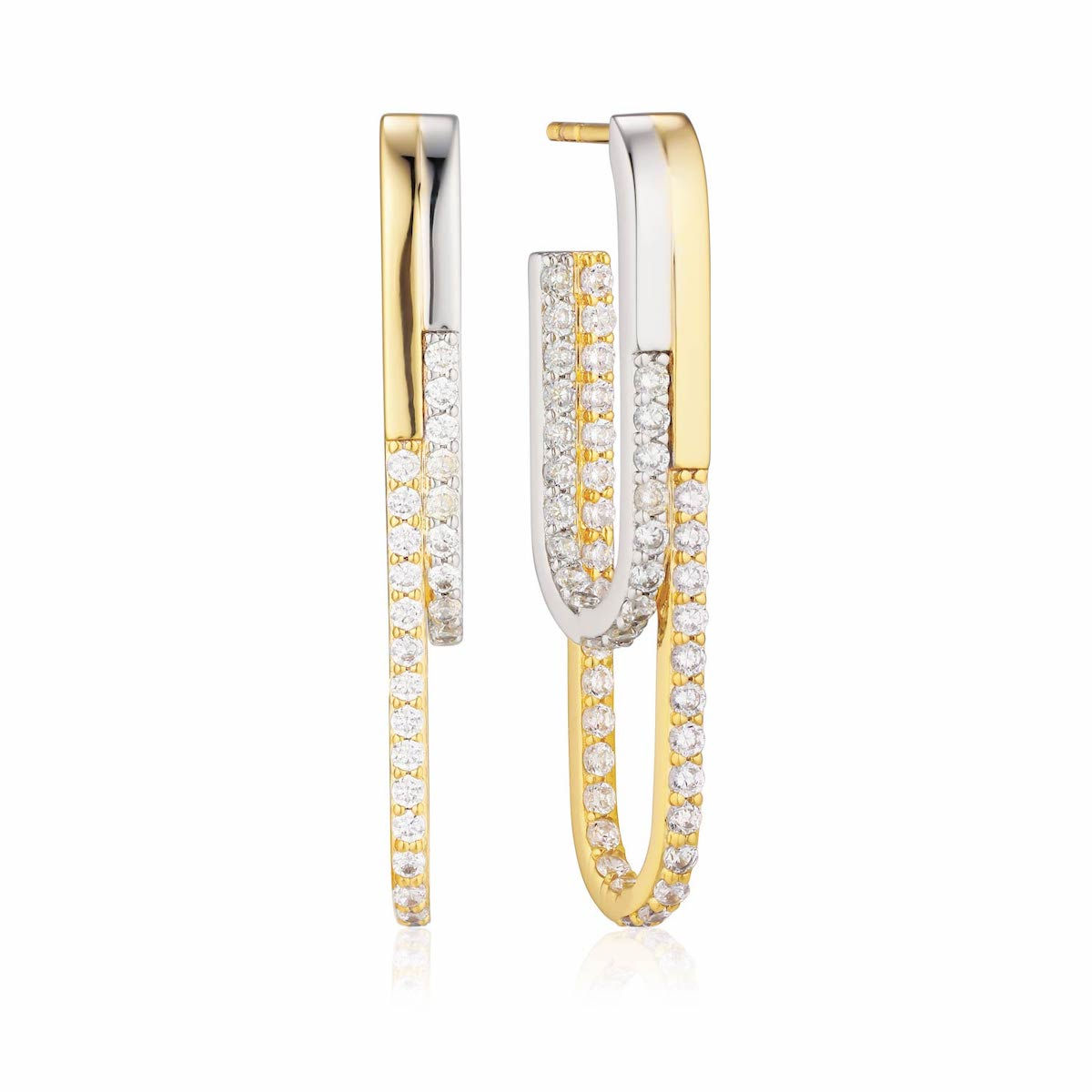 Earrings Capizzi Due Grande in 18K Gold Plated with White Zirconia