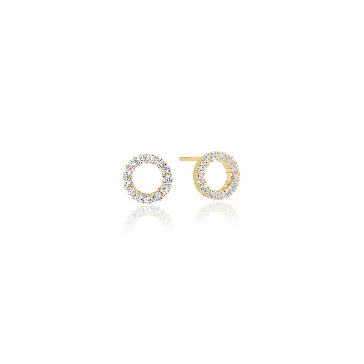 Earrings Biella Uno Piccolo with White Zirconia in 18K Gold Plated