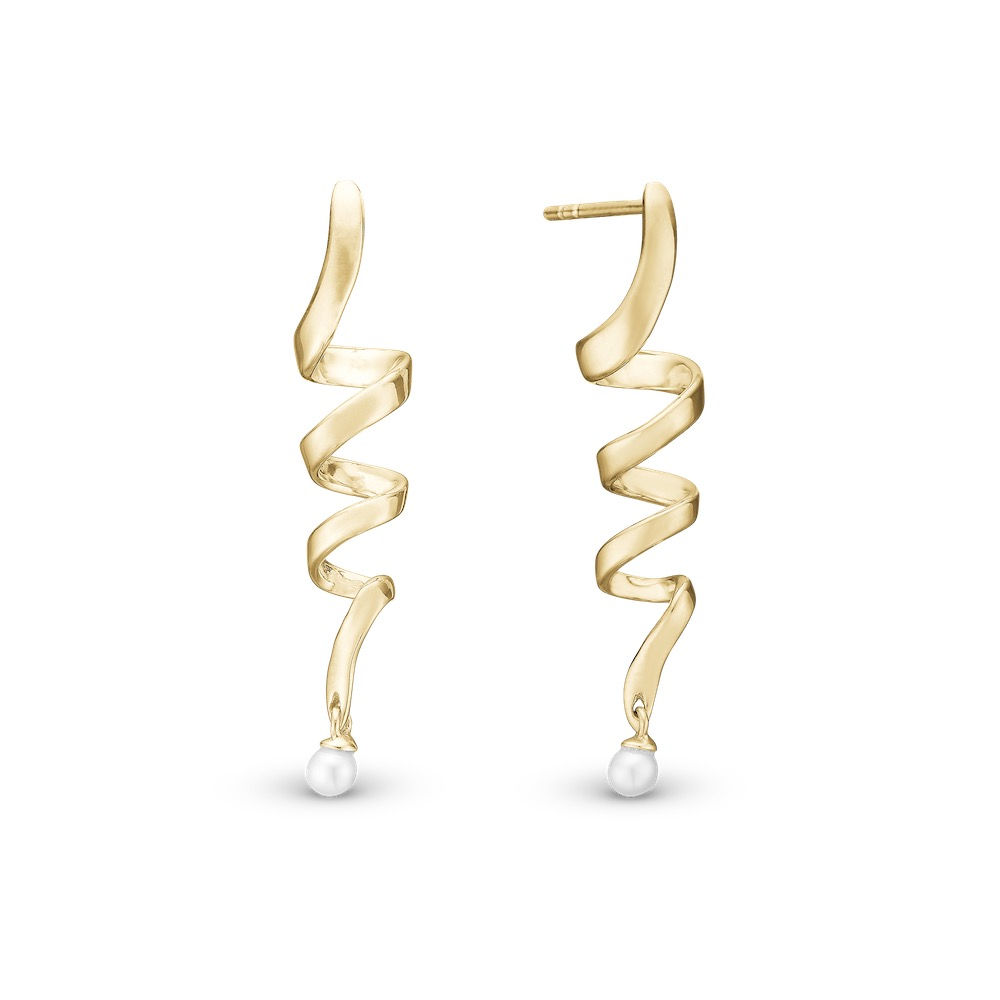 Pearl Twist Earrings - 18K Gold Plated