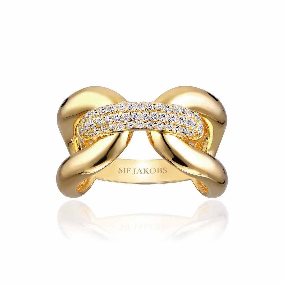 Ring Capri Tre with White Zirconia in 18K Gold Plated