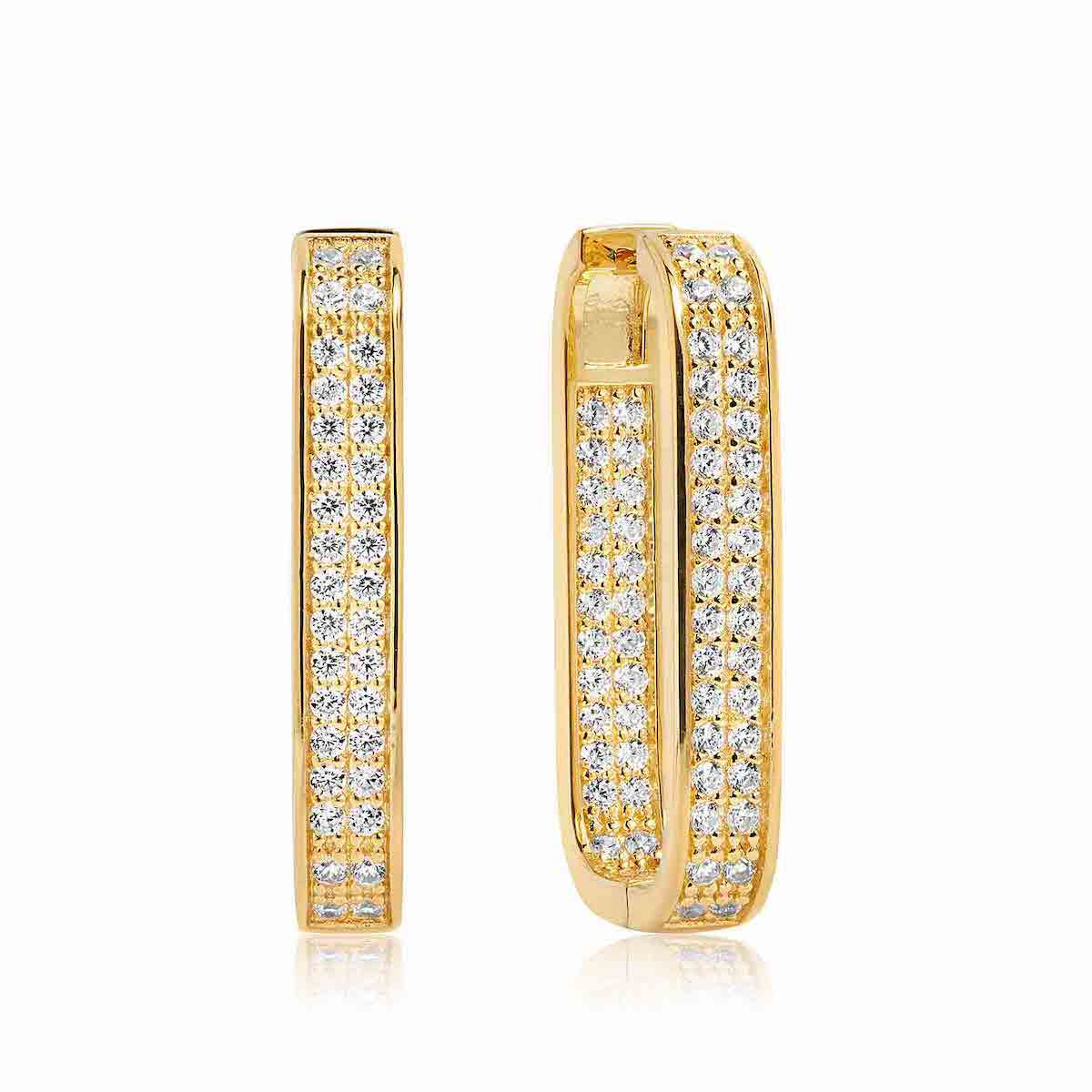 Earrings Matera Grande with White Zirconia in 18K Gold Plated