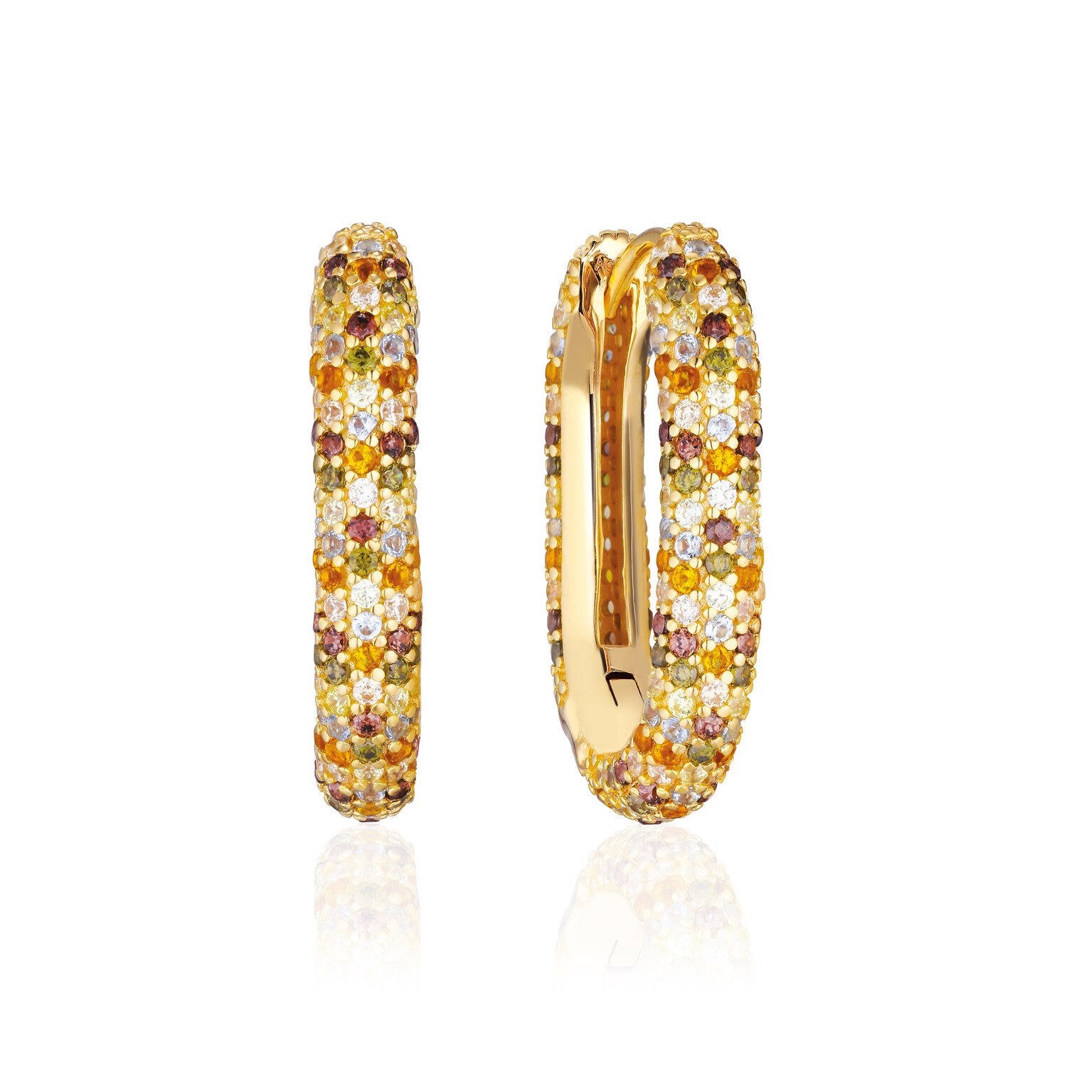 Earrings Capri Medio in 18K Gold Plated with White Zirconia