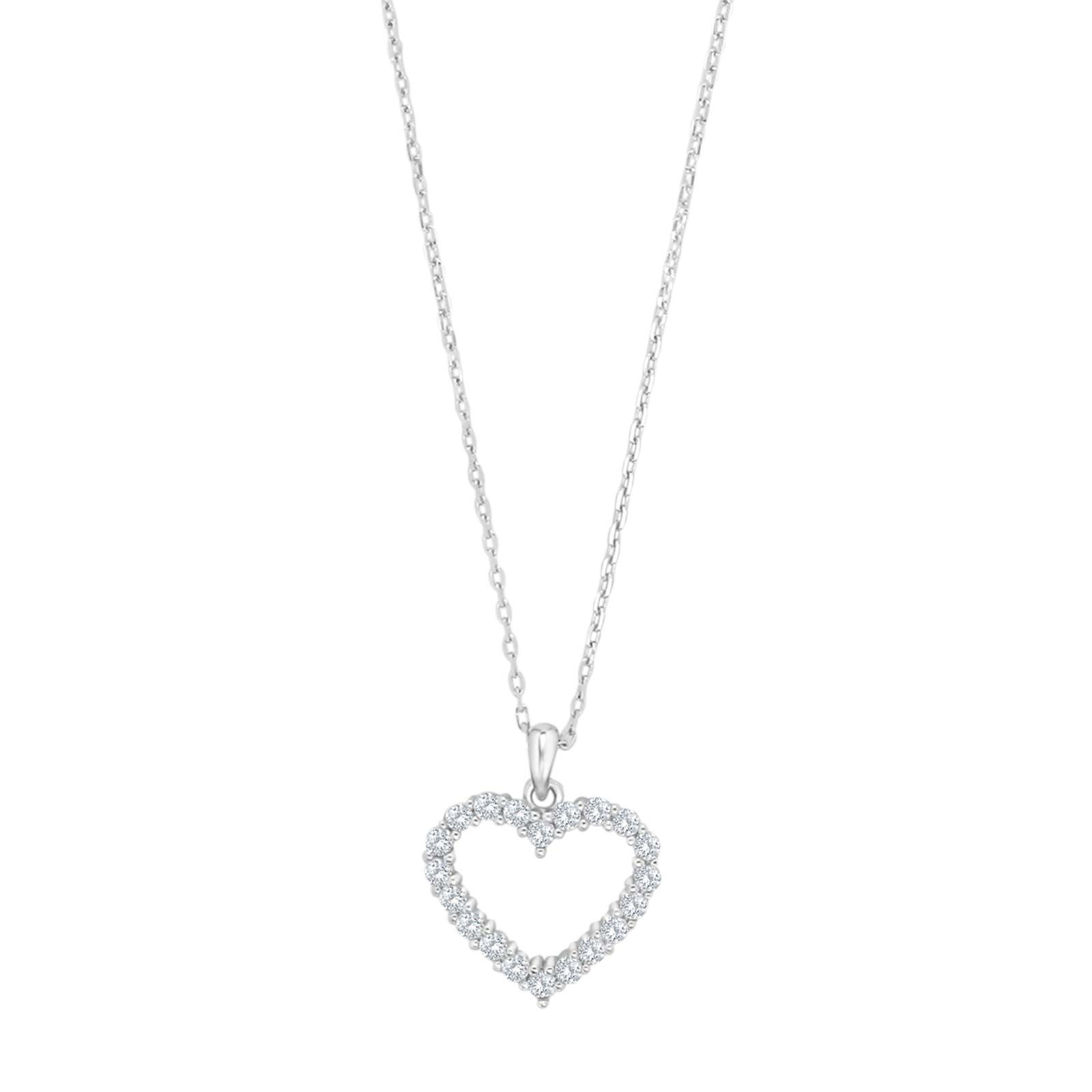 Silver Necklace Heart 15Mm Obinor
